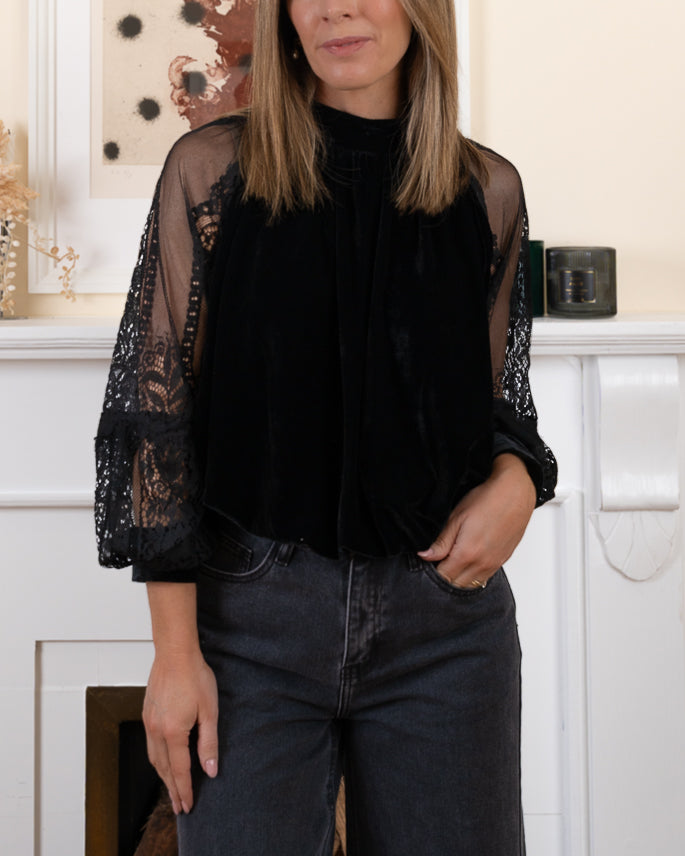 Black velvet Simon top