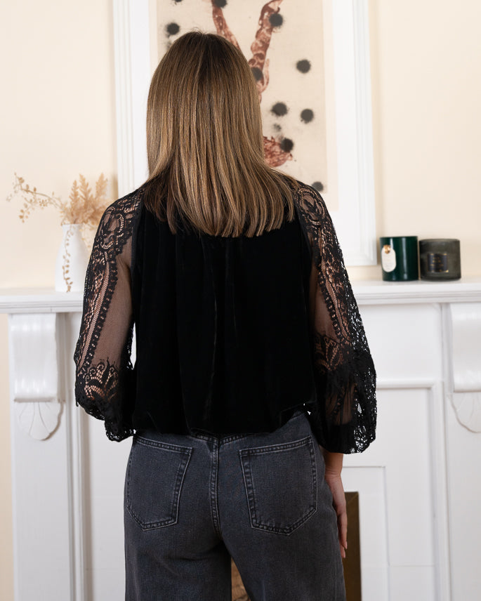 Black velvet Simon top