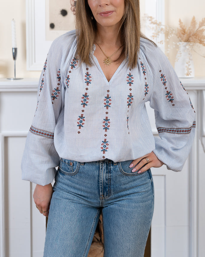 Blue Poppy Blouse