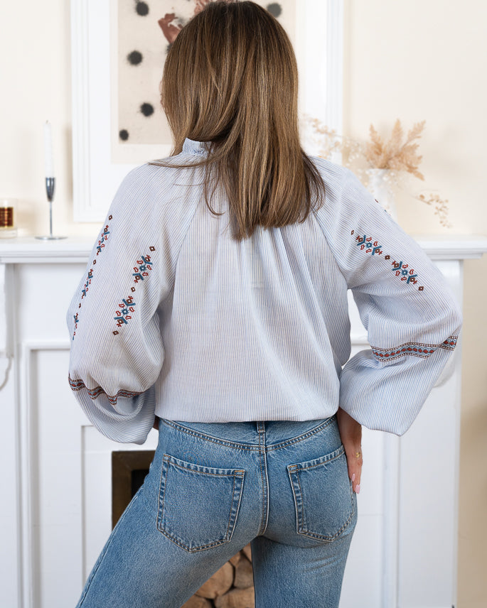 Blue Poppy Blouse