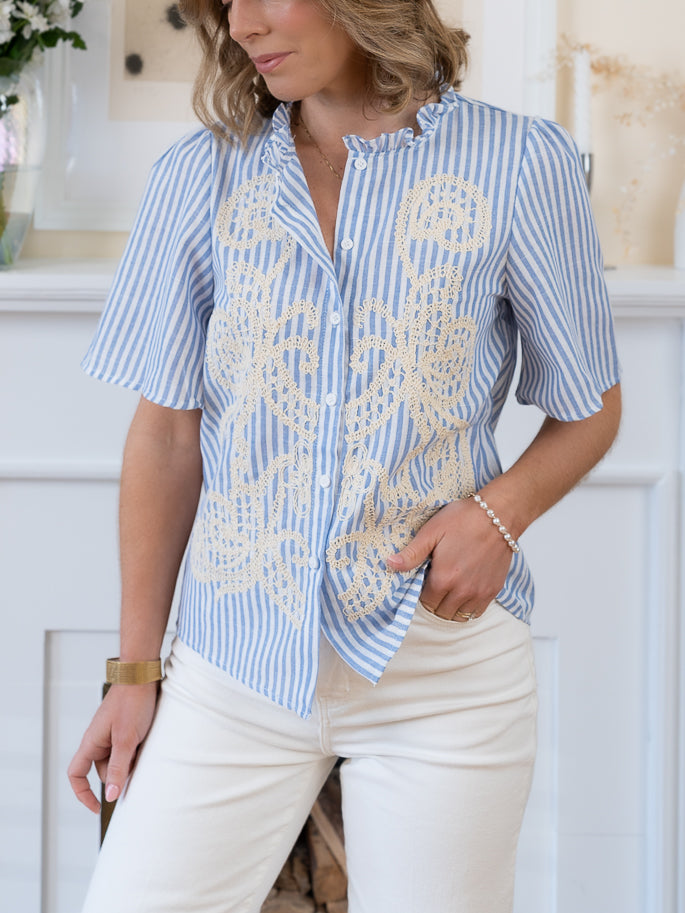 Blue Poppy Blouse