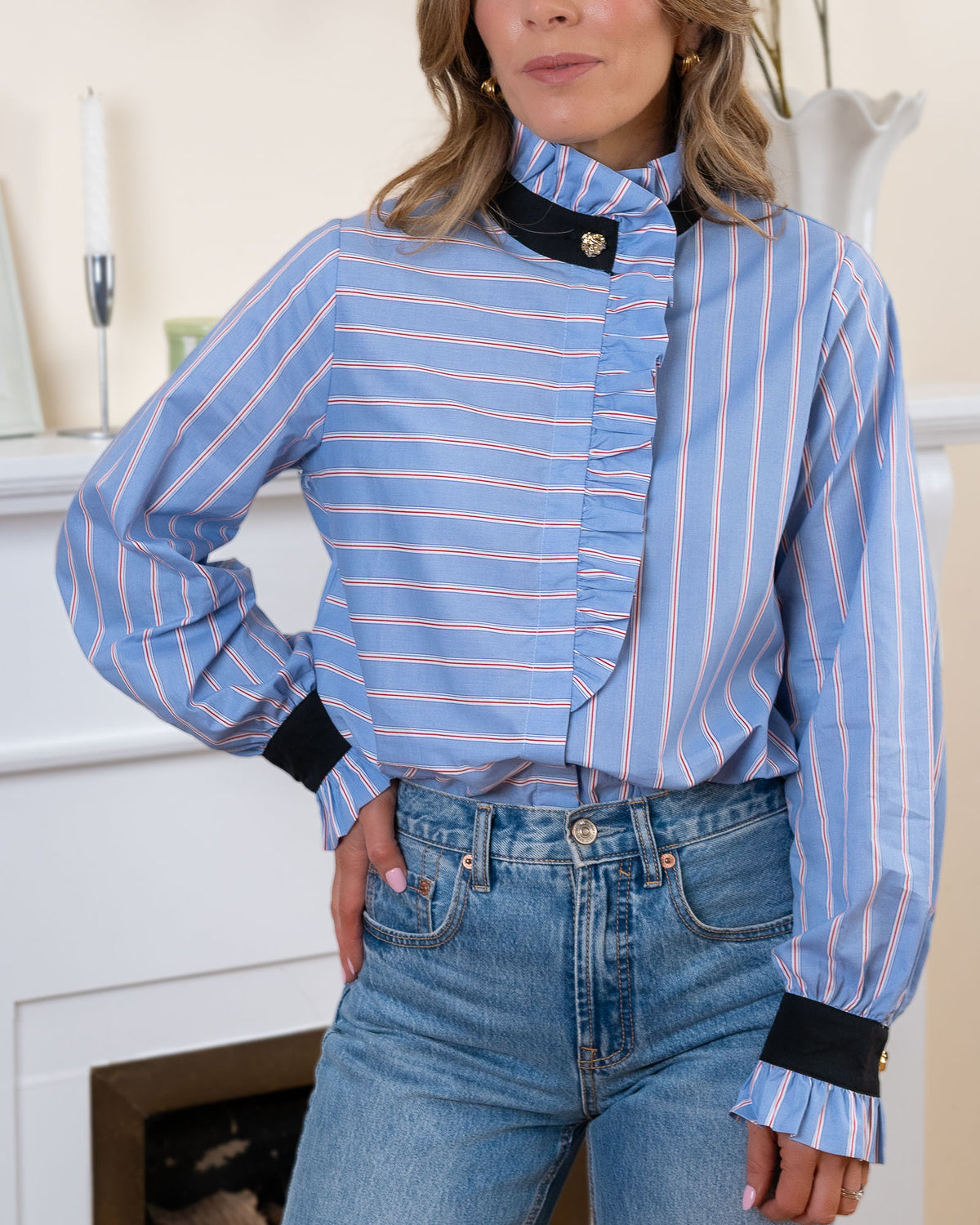 Blue Stripe Corinna Blouse