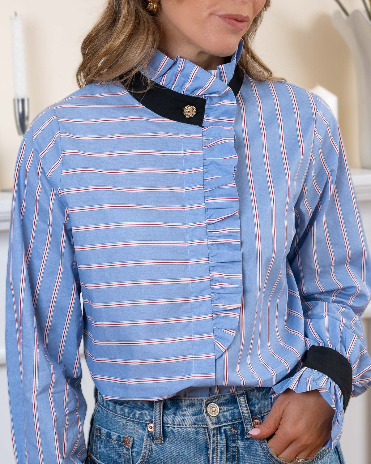 Blue Stripe Corinna Blouse