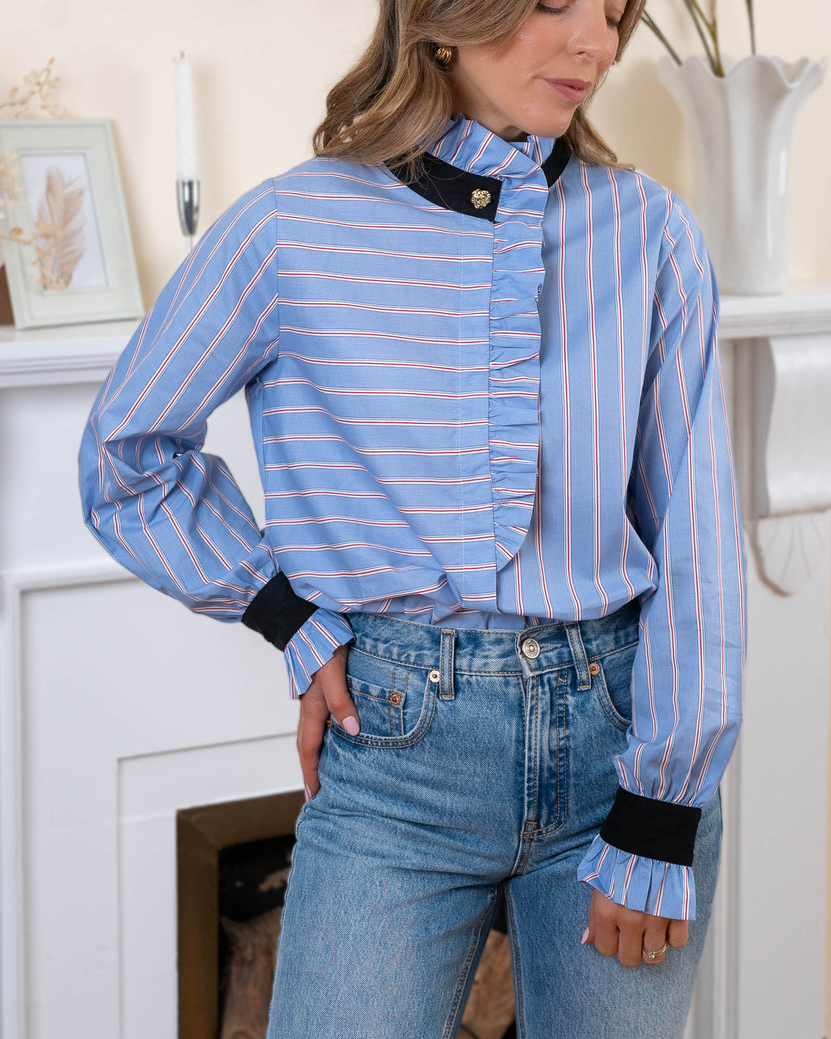 Blue Stripe Corinna Blouse
