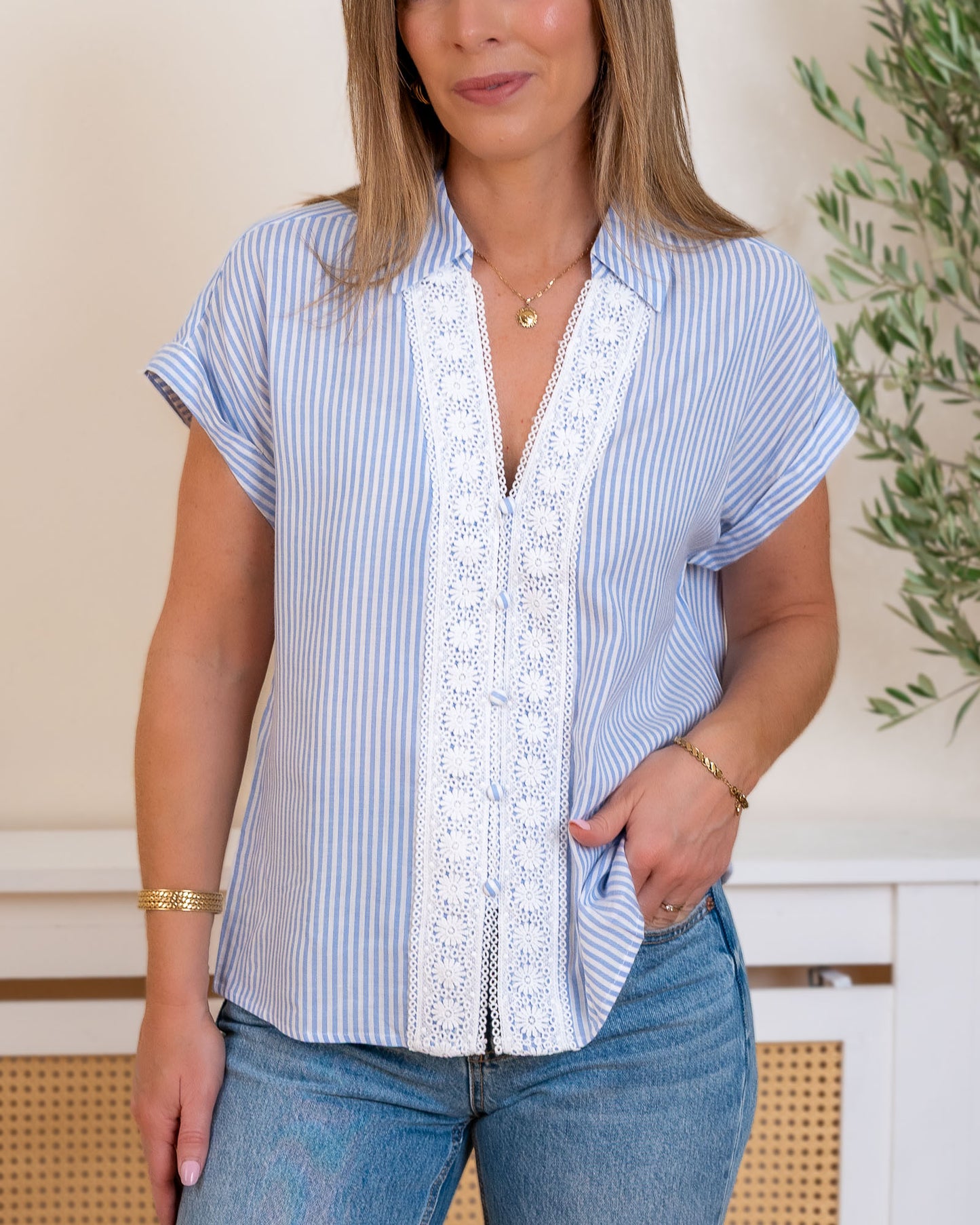 Blue Stripe Perry Blouse