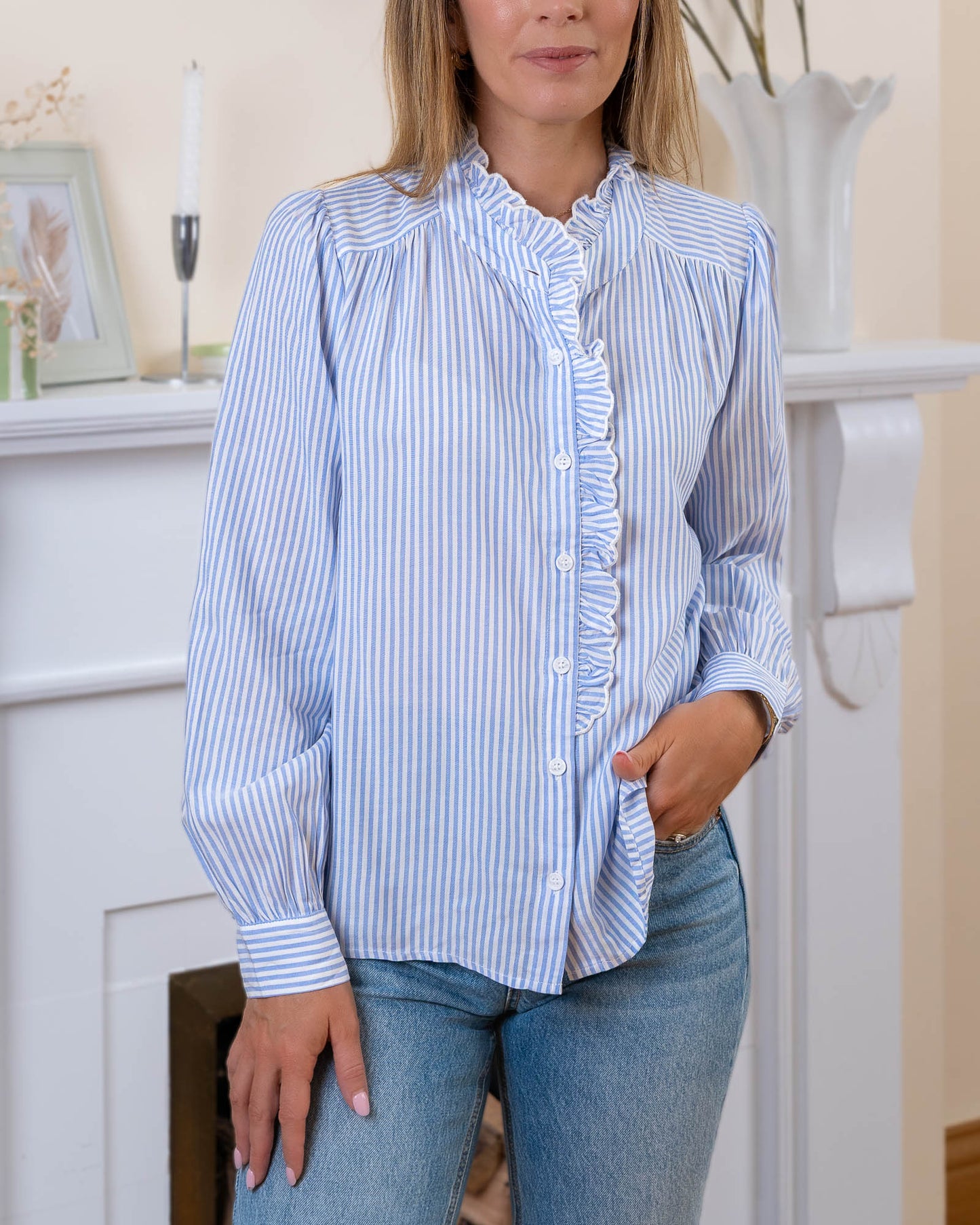 Blue stripe Heather Blouse