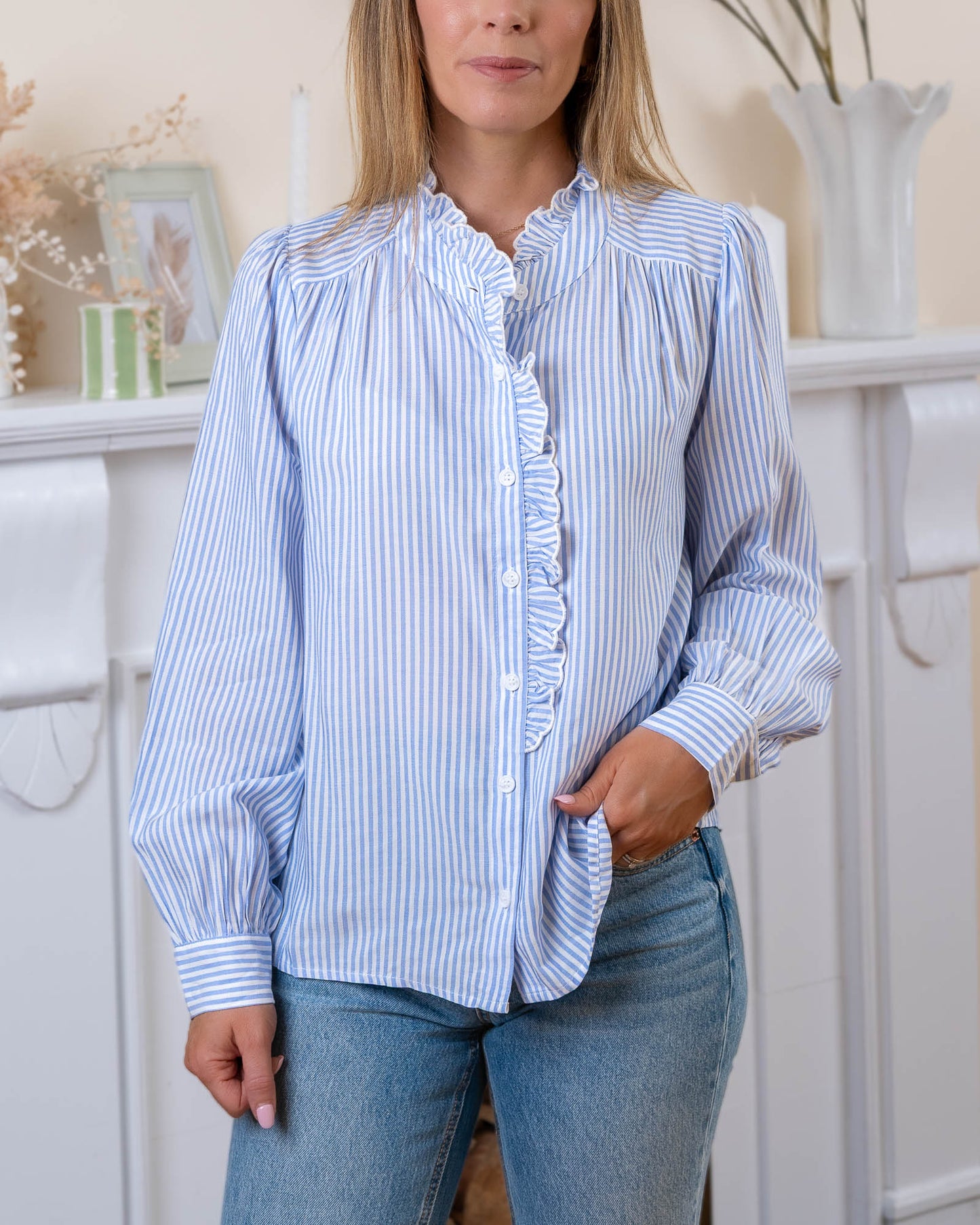 Blue stripe Heather Blouse