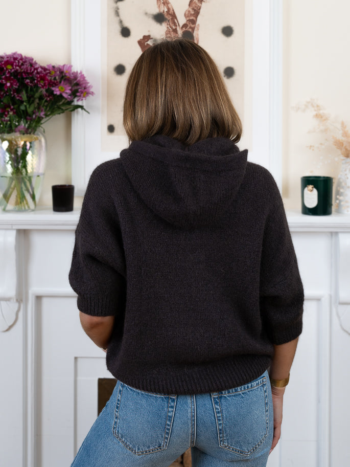 Brown Emma Mohair Hoodie