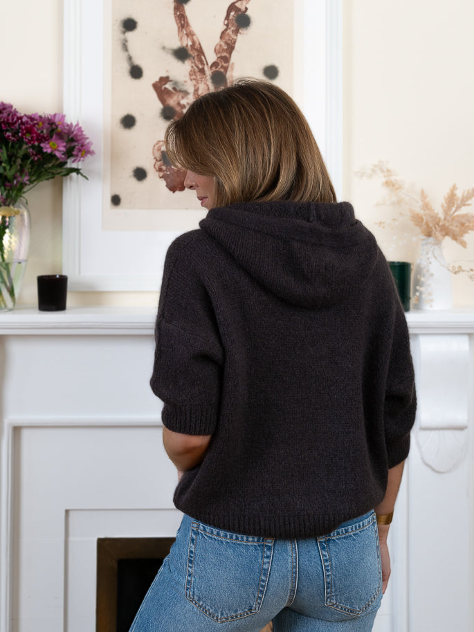 Brown Emma Mohair Hoodie