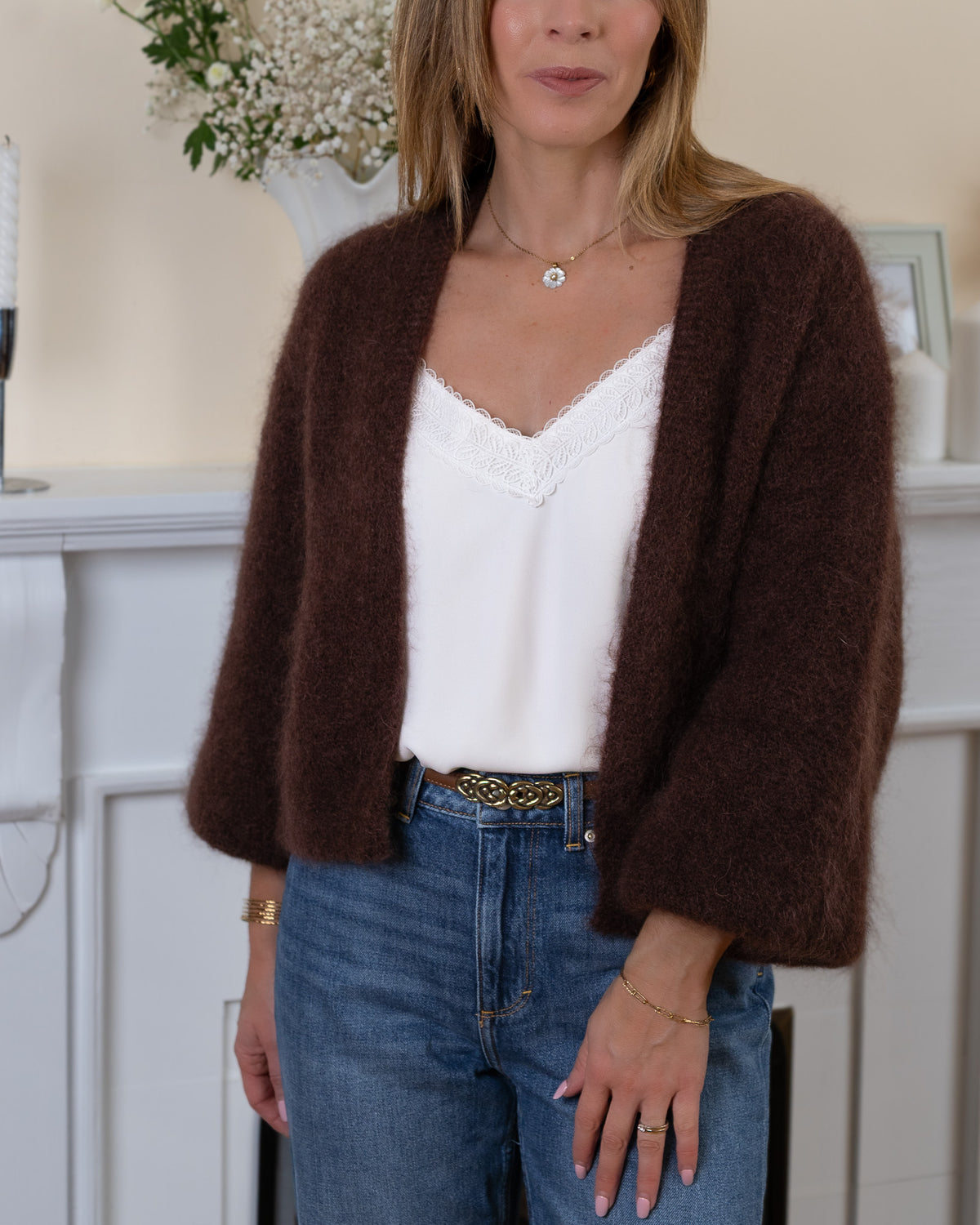 Brown Jackie Mohair Cardigan