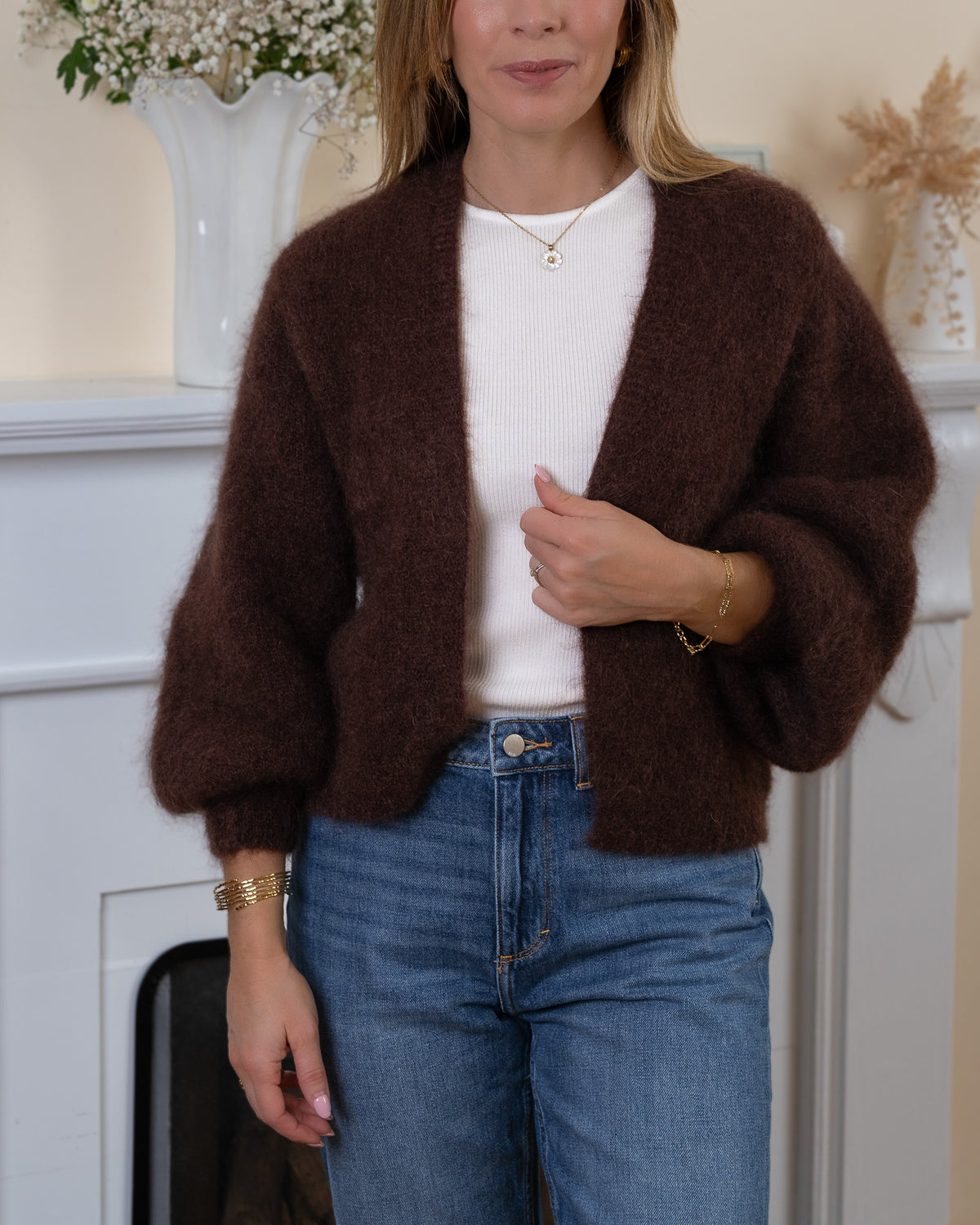 Brown Jackie Mohair Cardigan