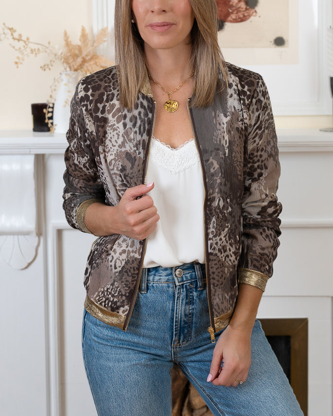 Brown Turin bomber jacket