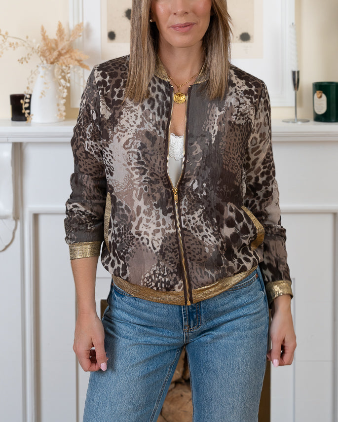 Brown Turin bomber jacket