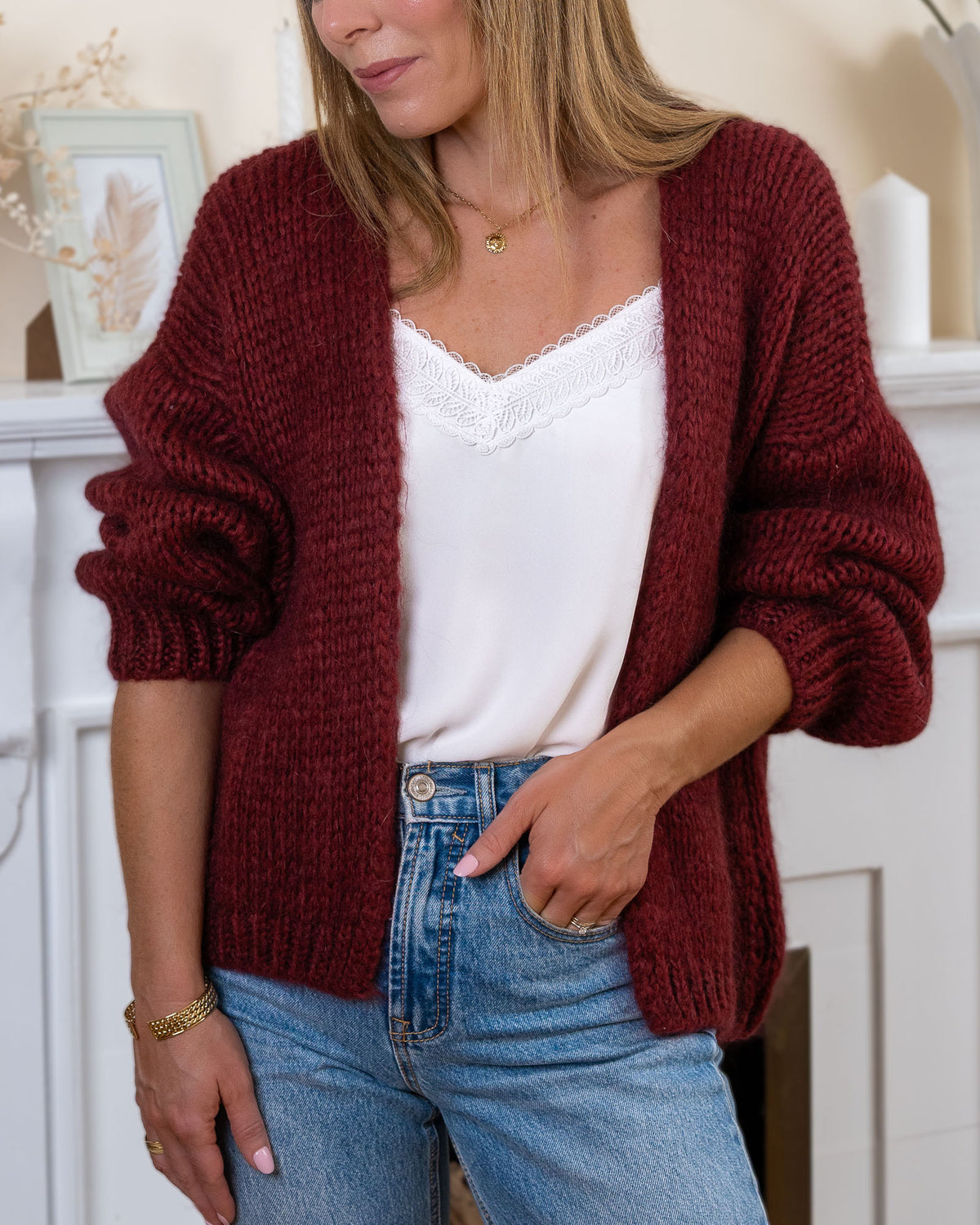 Burgundy Audrey Cardigan