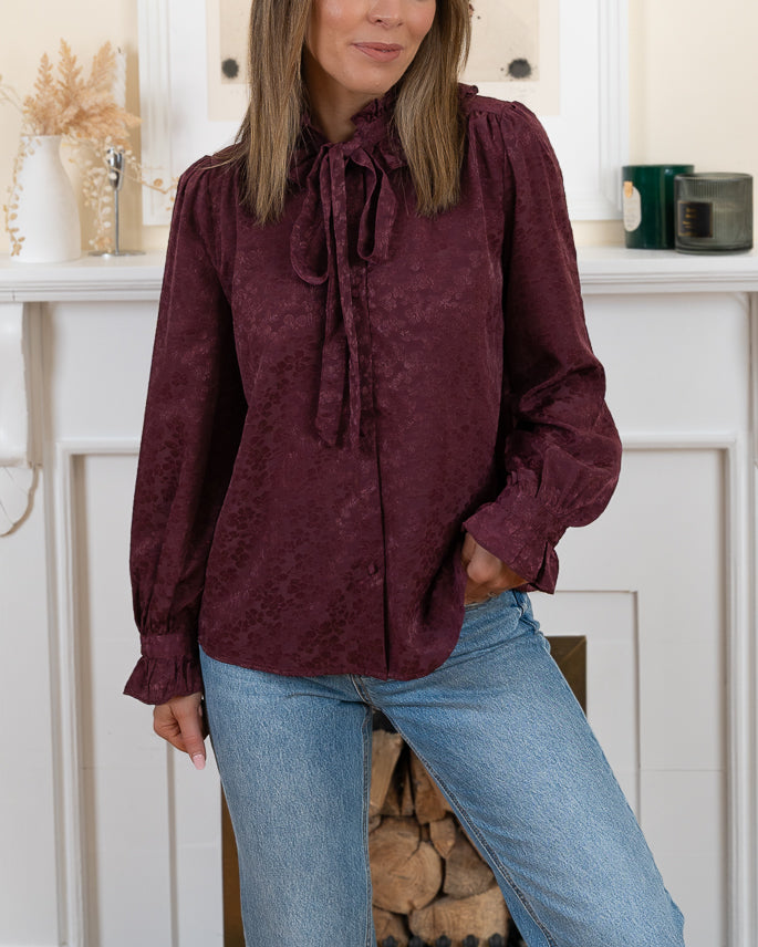Burgundy Helen Blouse
