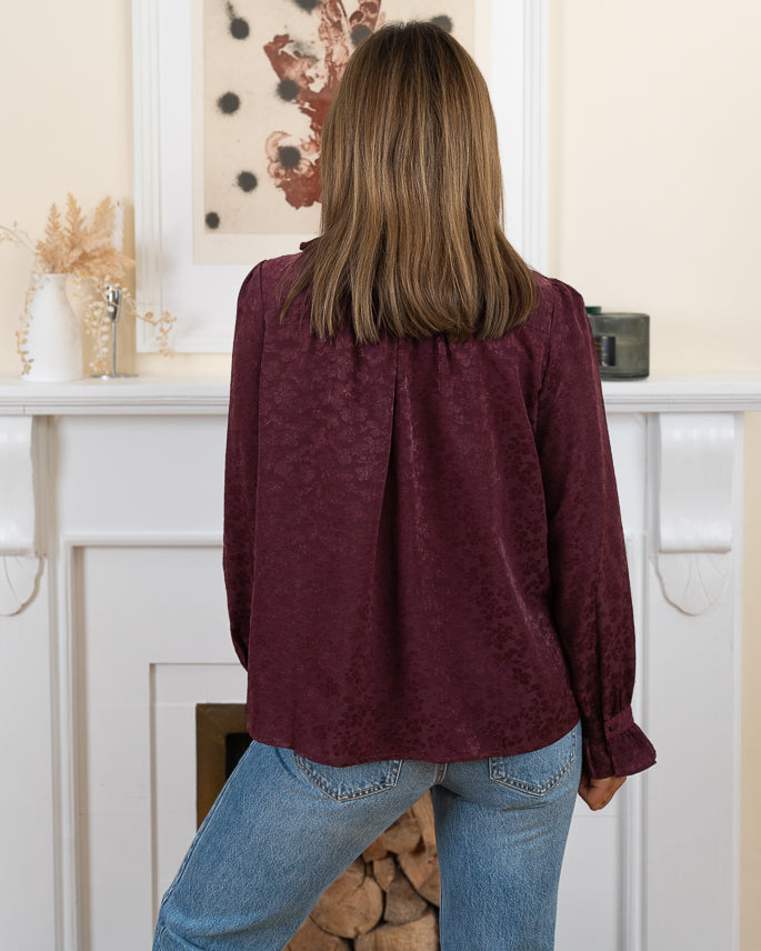 Burgundy Helen Blouse