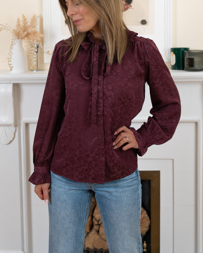 Burgundy Helen Blouse