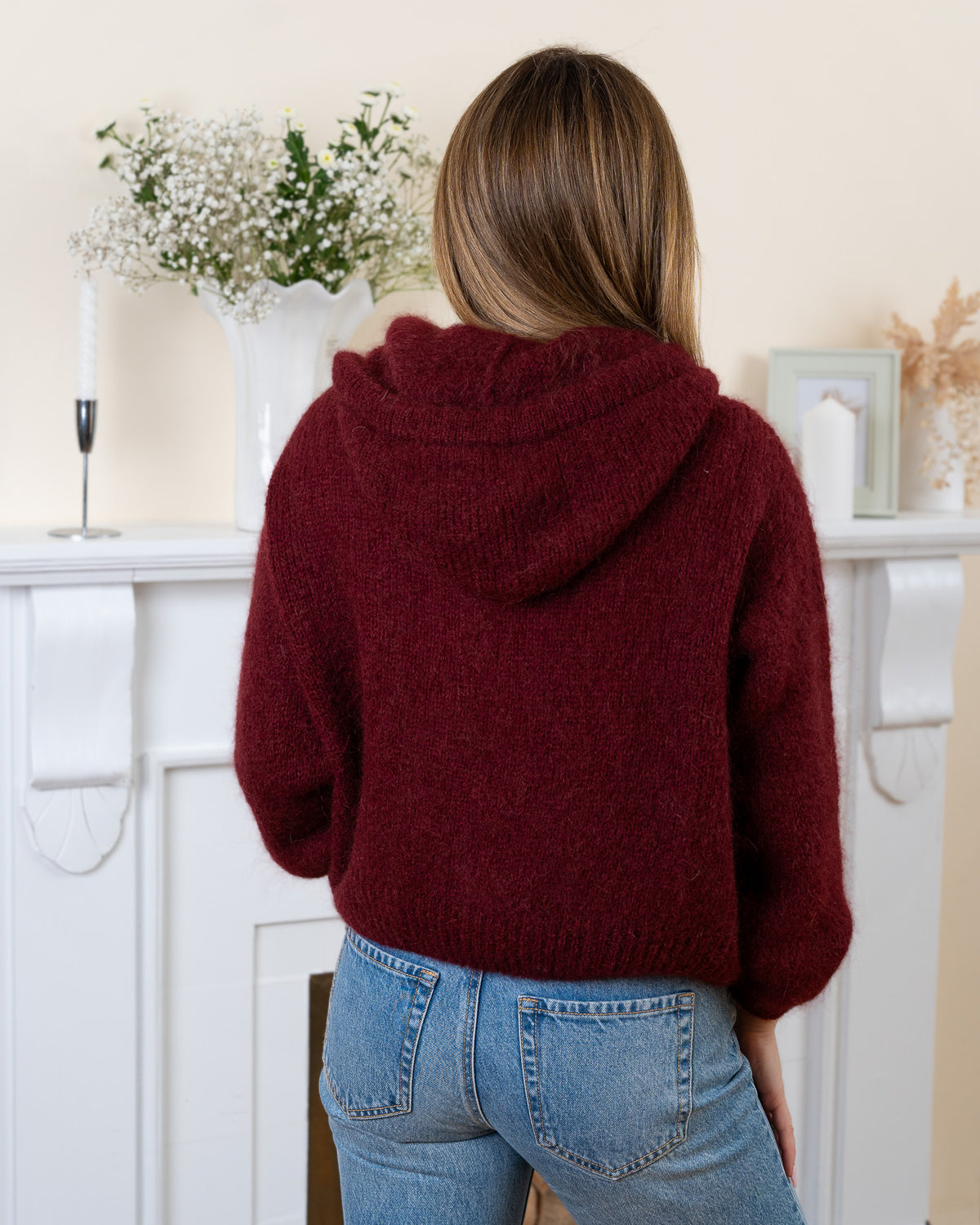 Burgundy Louise Mohair Hoodie