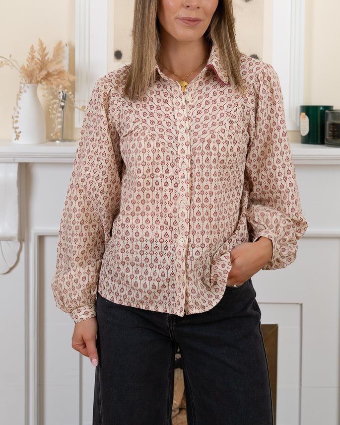 Burgundy Margot Blouse