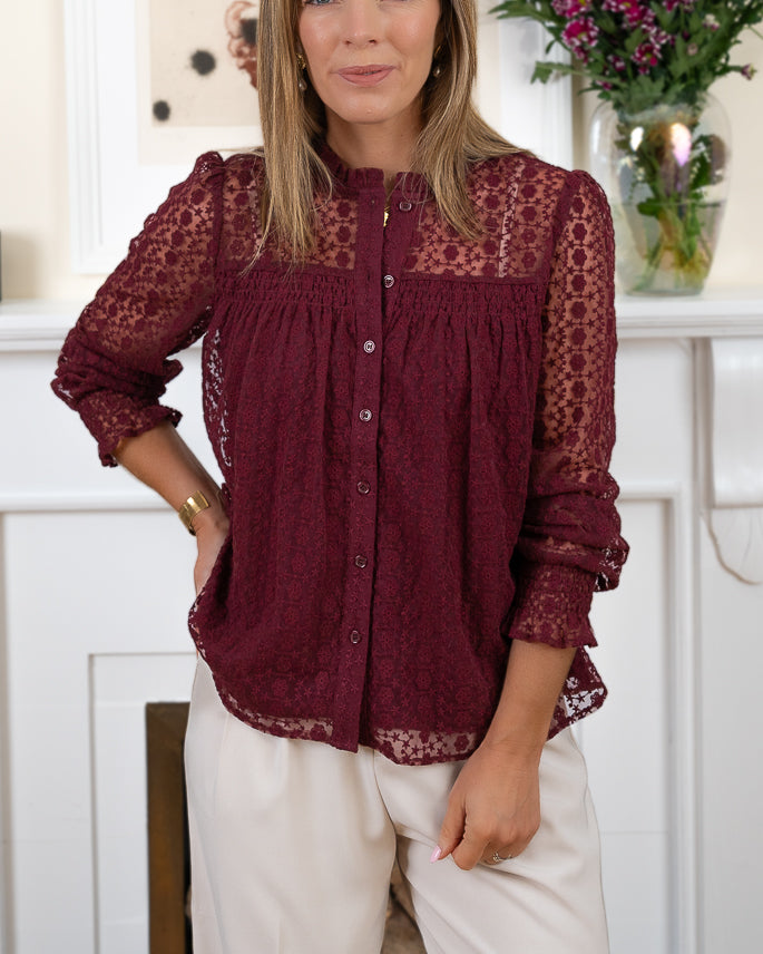 Burgundy Nuala Blouse