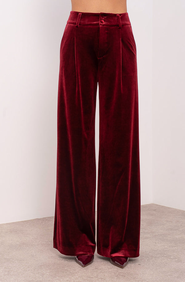 Burgundy Velvet Blake trousers