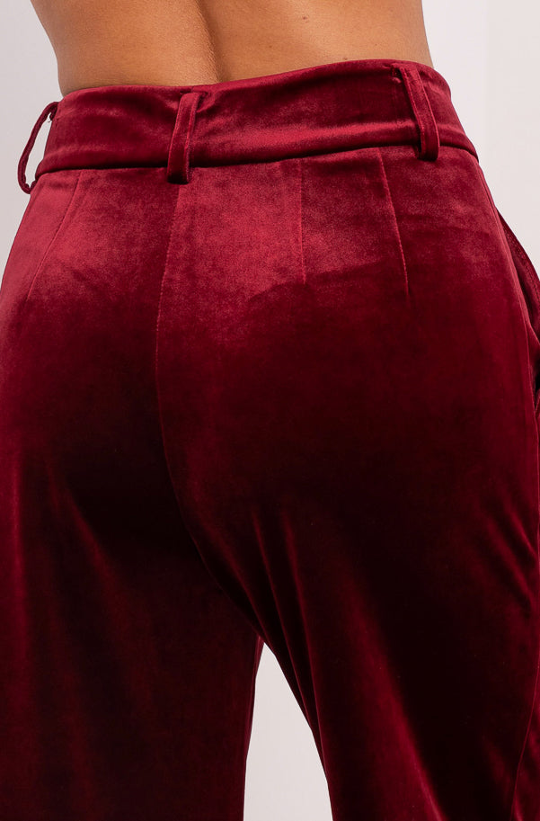 Burgundy Velvet Blake trousers