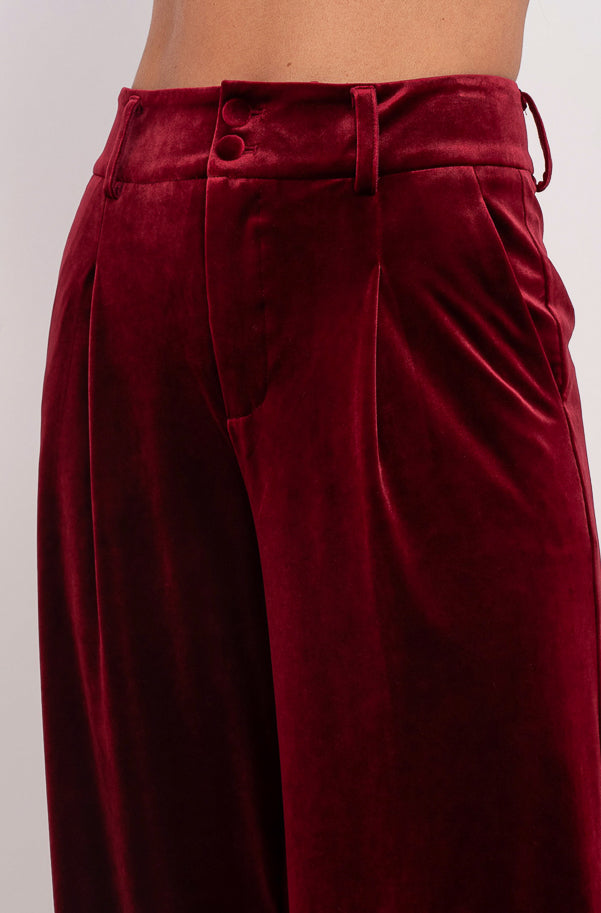 Burgundy Velvet Blake trousers