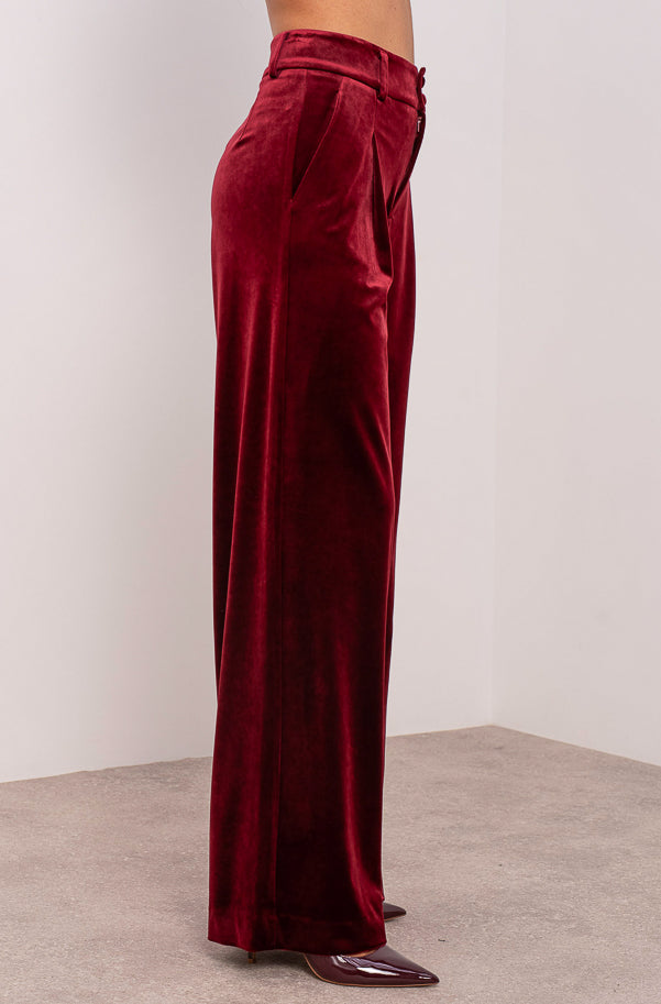 Burgundy Velvet Blake trousers