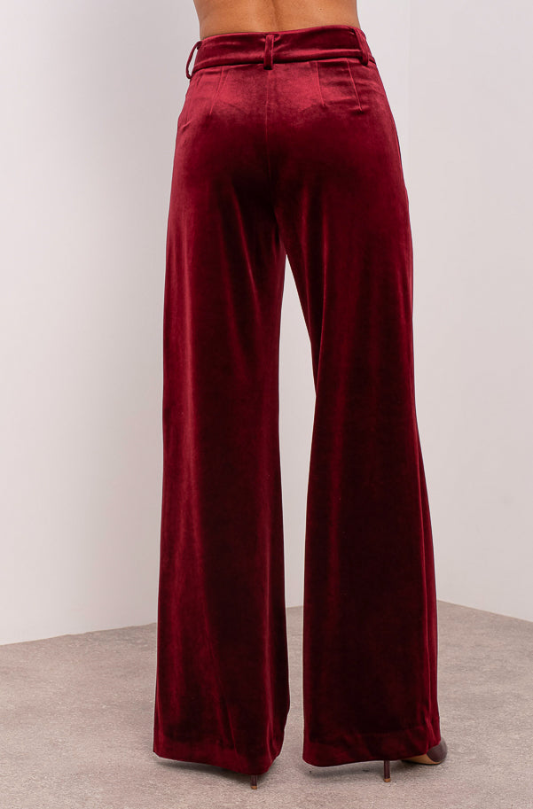 Burgundy Velvet Blake trousers