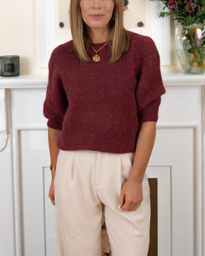 Burgundy Eleonore Alpaca Jumper