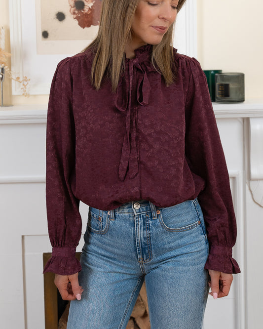 Burgundy Helen Blouse