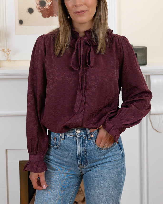 Burgundy Helen Blouse