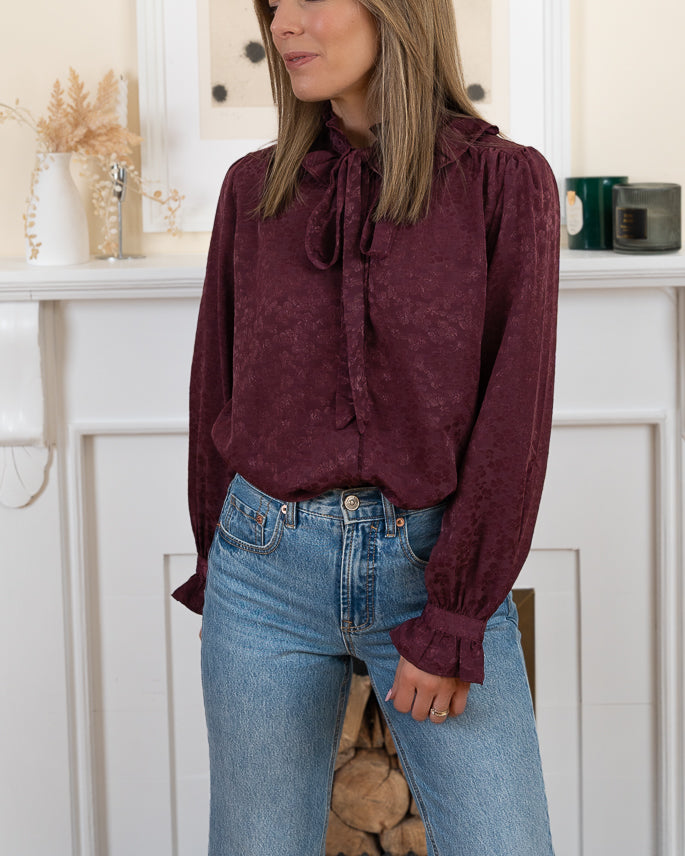 Burgundy Helen Blouse