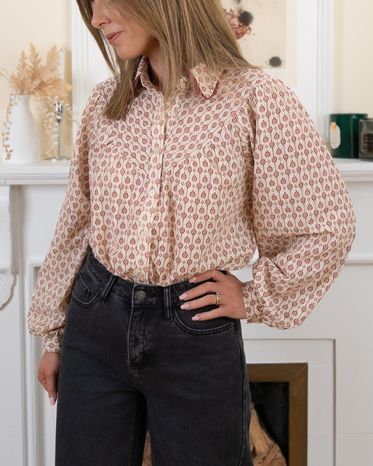 Burgundy Margot Blouse