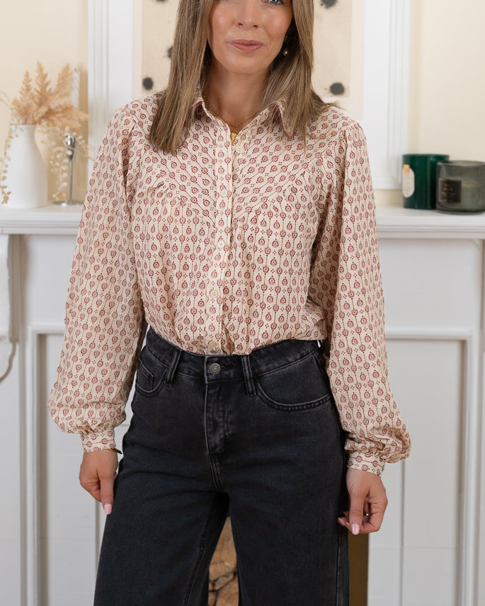 Burgundy Margot Blouse