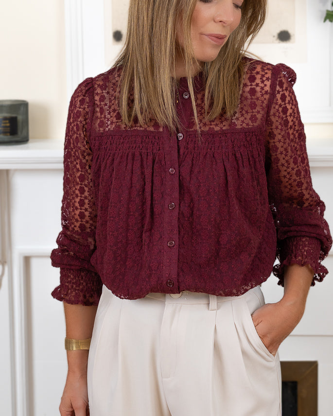 Burgundy Nuala Blouse