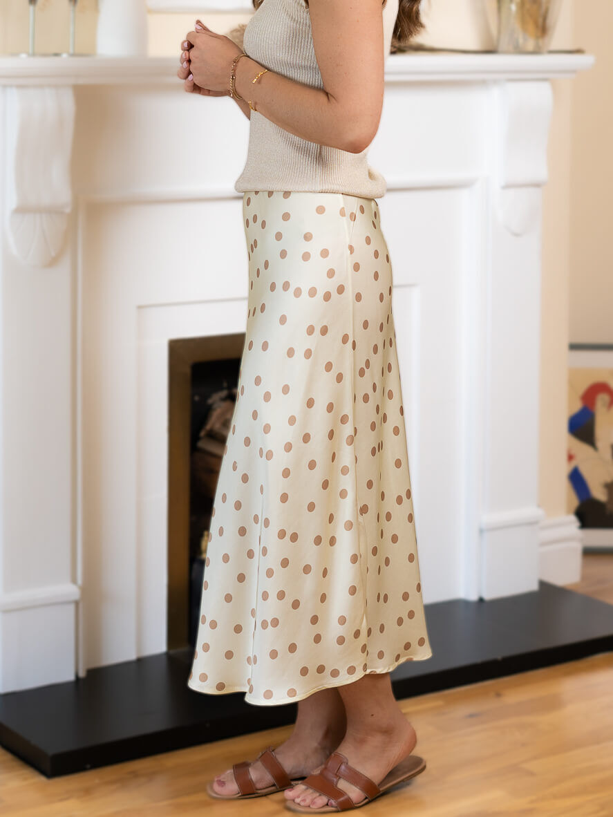 Cream Polka Dot Skirt