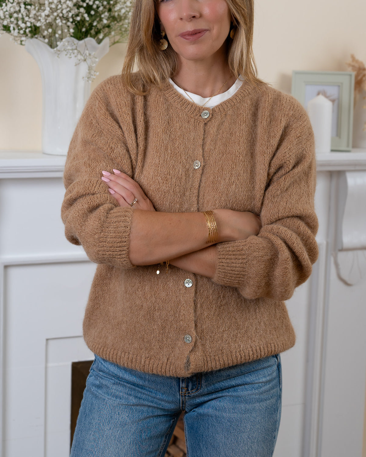Camel Joan Alpaca Cardigan
