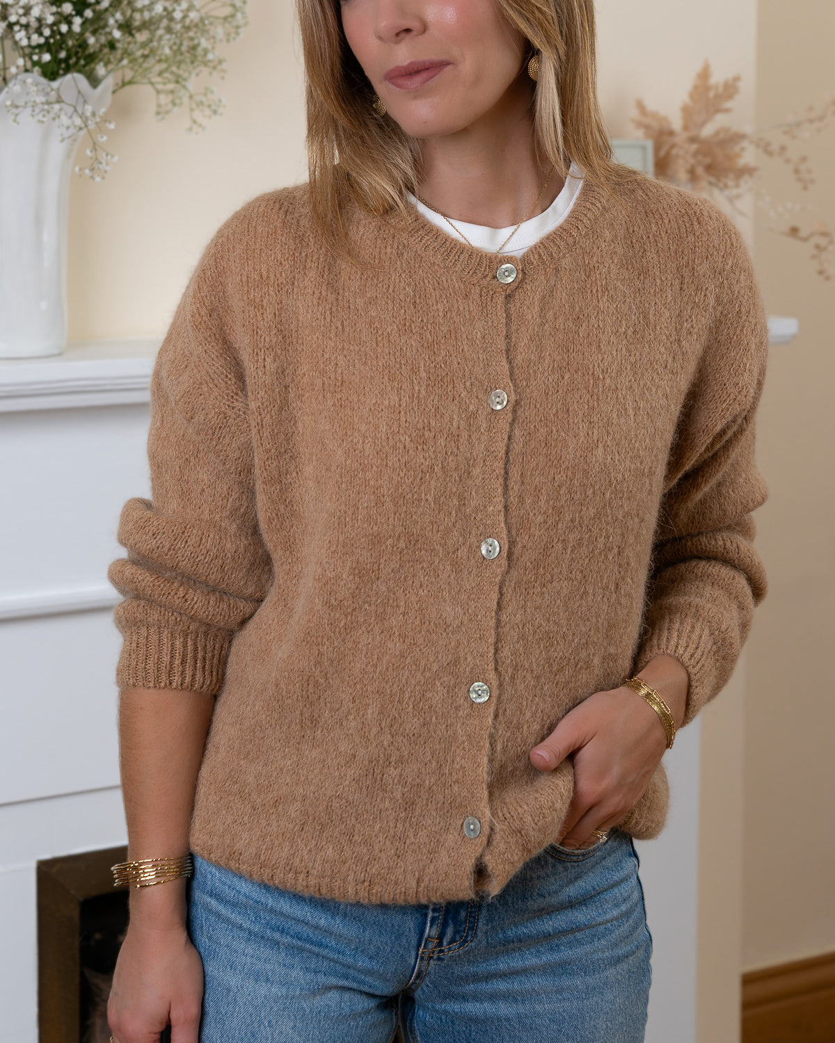 Camel Joan Alpaca Cardigan