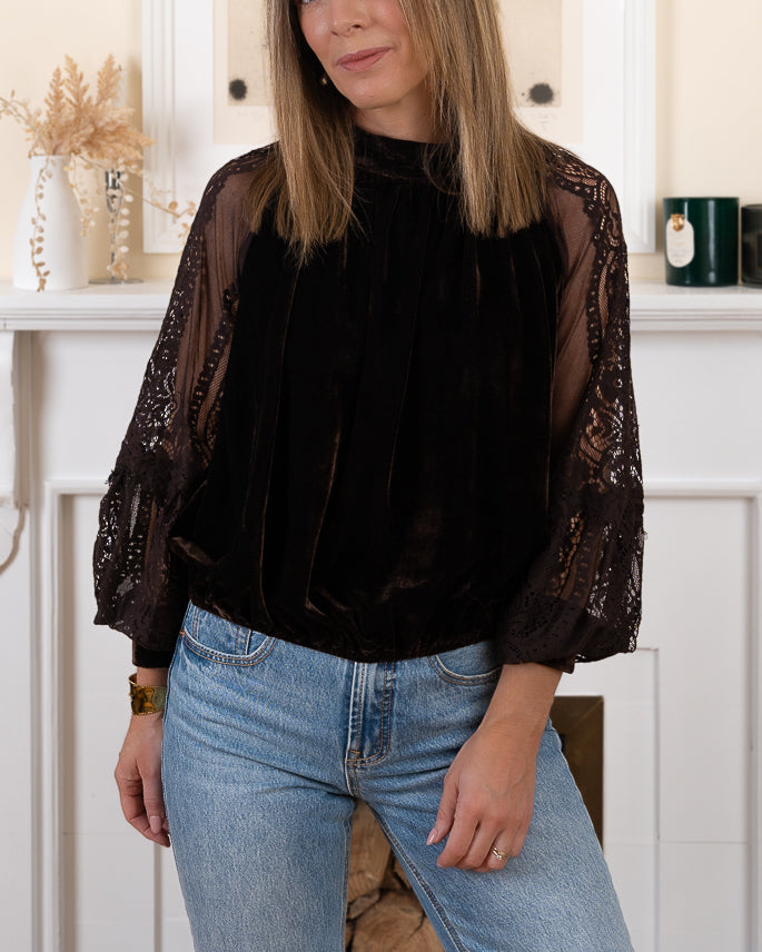 Chocolate velvet Simon top