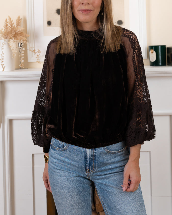 Chocolate velvet Simon top