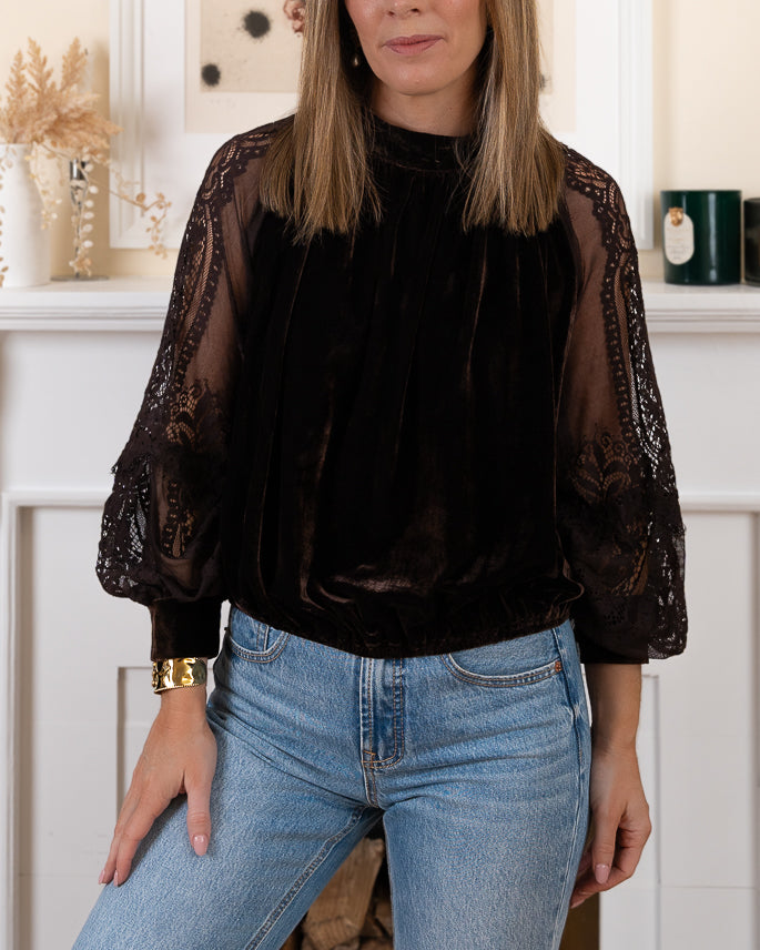 Chocolate velvet Simon top