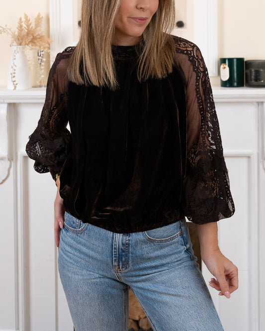 Chocolate velvet Simon top