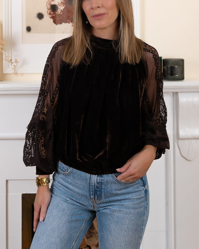 Chocolate velvet Simon top
