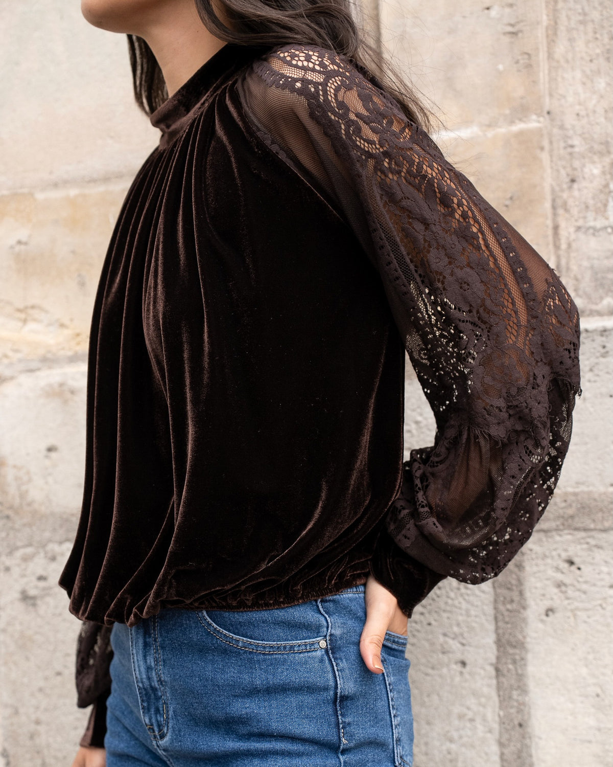 Chocolate velvet Simon top