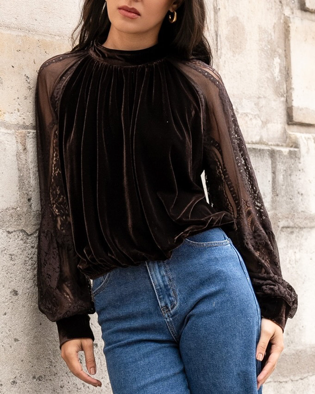 Chocolate velvet Simon top