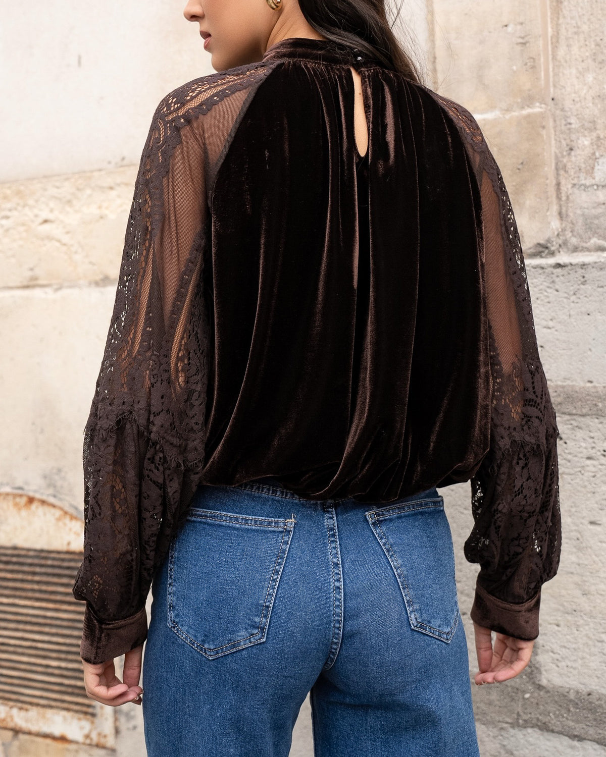 Chocolate velvet Simon top