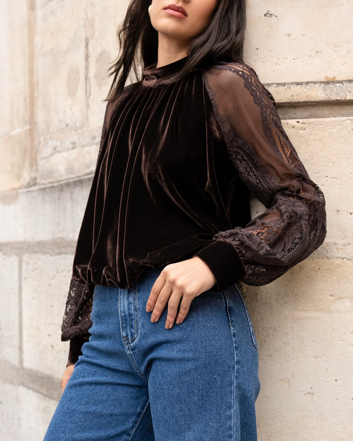 Chocolate velvet Simon top
