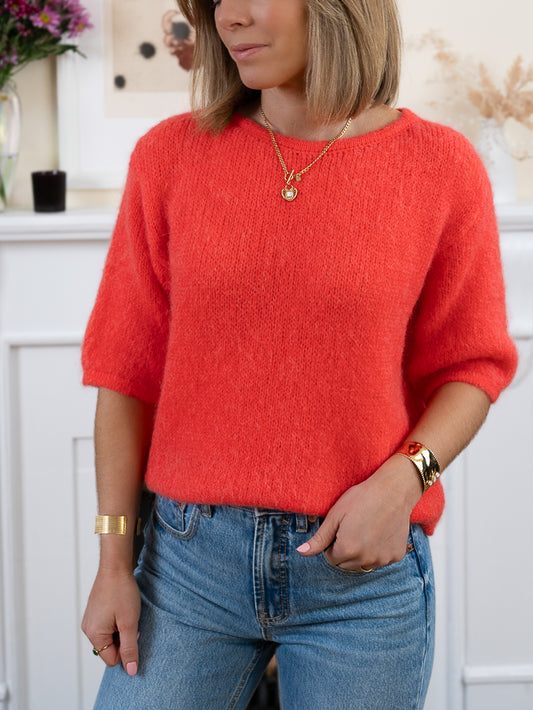 Coral Tess Mohair Knit