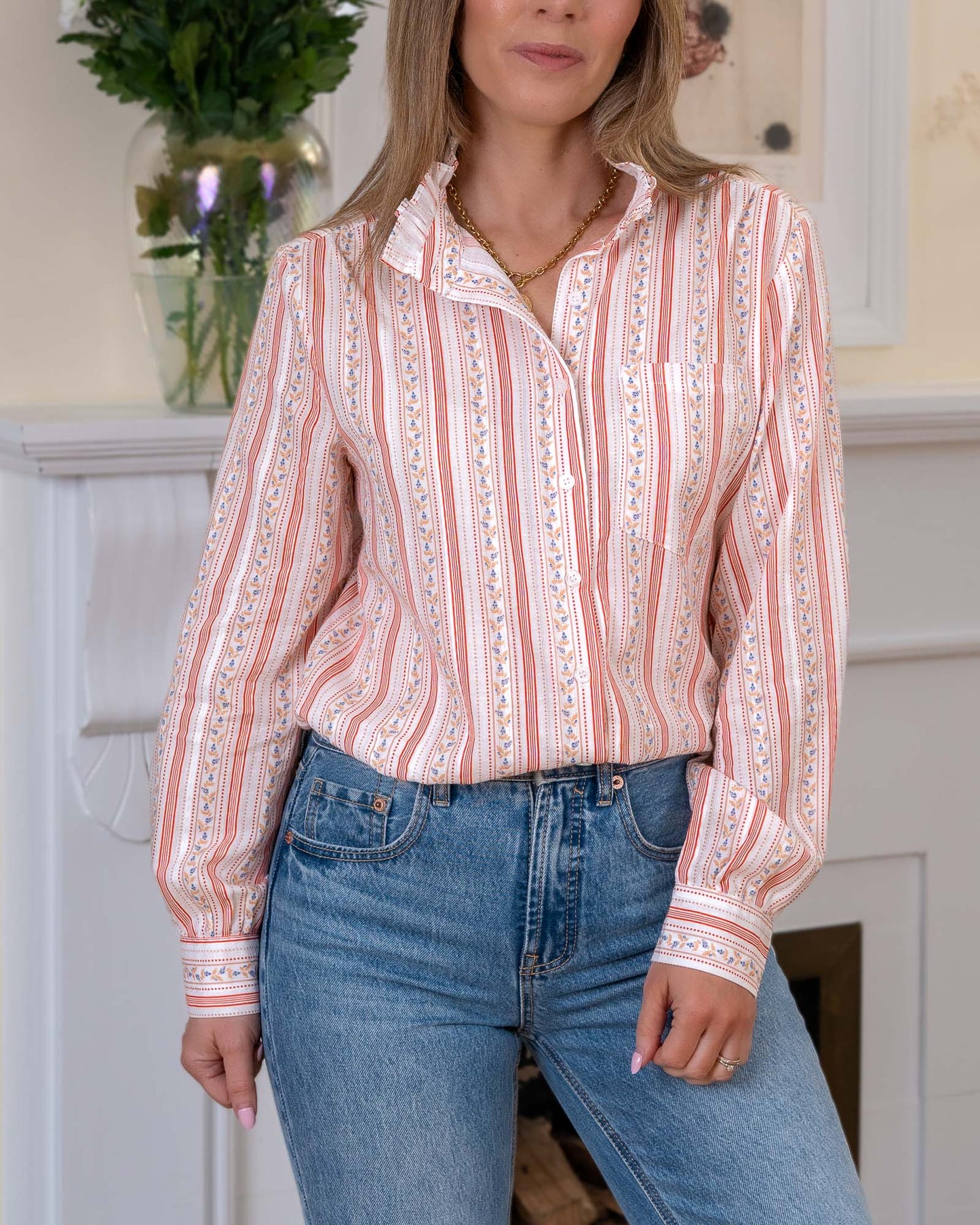 Coral tory Blouse